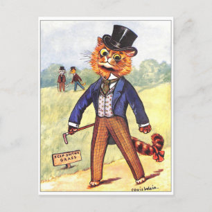 Postal Gato de moda por Louis Wain Card