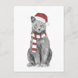 Postal Gato de Navidad