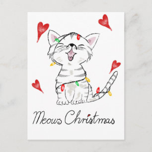 Postal gato de Navidad