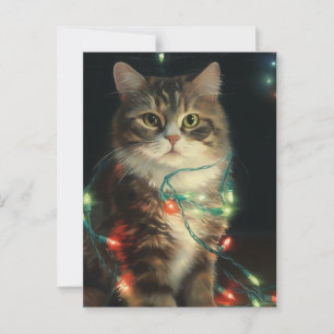 Postal Gato de Navidad