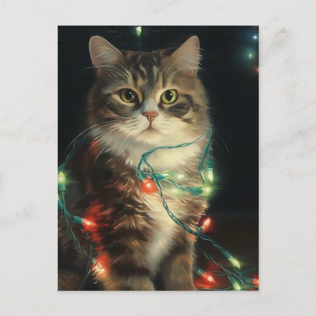 Postal Gato de Navidad (Anverso)