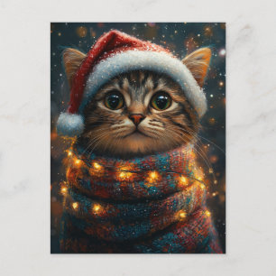 Postal Gato de Navidad Adorable