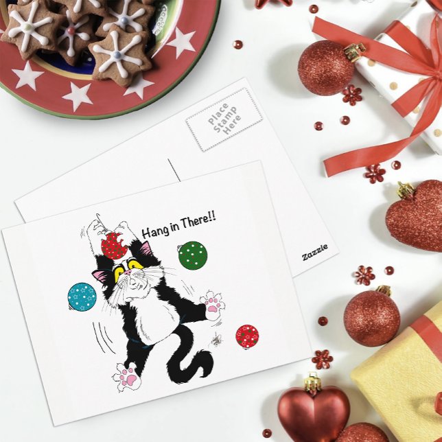 Postal Gato de Navidades blancos tuxedo (Subido por el creador)