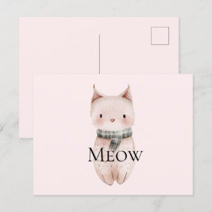 Postal Gato de Navidades Rubor Pink Meow