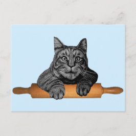 Postal gato de panadería divertido