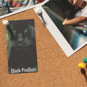 Postal Gato de pantera negra deslumbrante con ojos verdes