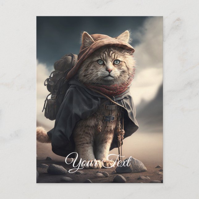 Postal Gato de peregrino. (Anverso)