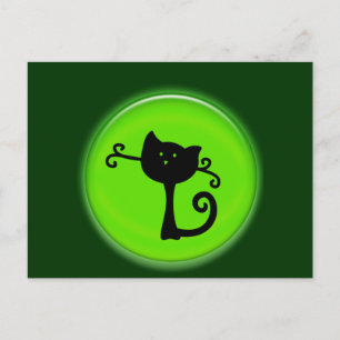 Postal Gato de Personalizado negro en 3D