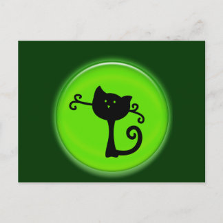 Postal Gato de Personalizado negro en 3D