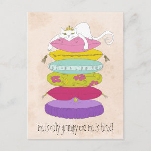 Postal Gato de princesa gruñón y personalizados de guisan