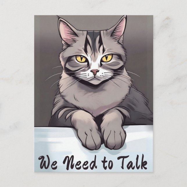 Postal Gato de Stern Tabby exige una conversación seria (Anverso)