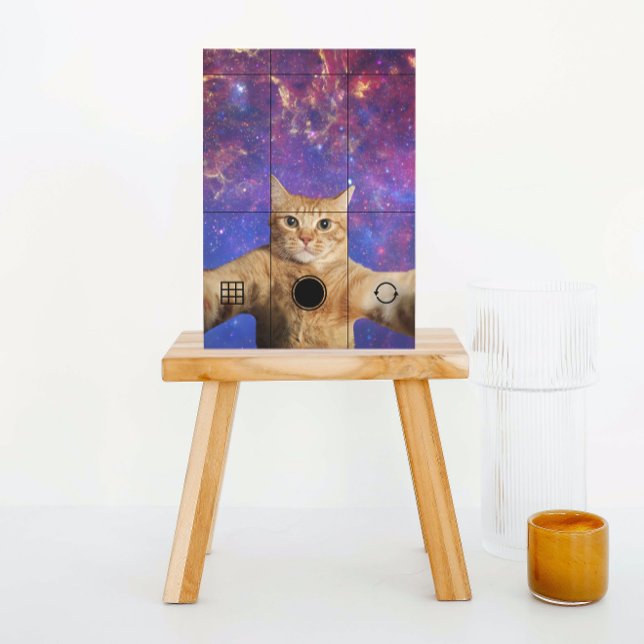 Postal Gato de Tabby rojo se toma un selfie en el espacio (Subido por el creador)