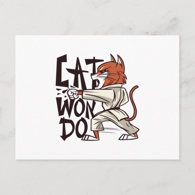 Postal Gato de Taekwondo (Anverso)