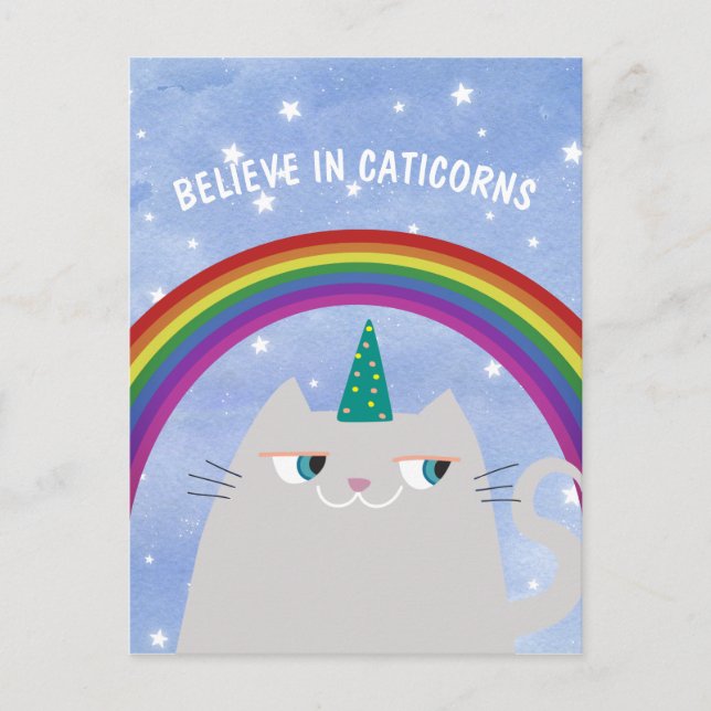 Postal Gato de unicornio (Anverso)