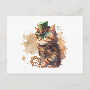 Postal Gato de vapor adorable y suave