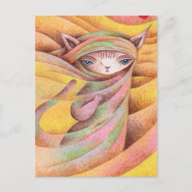 Postal Gato de viaje (Anverso)