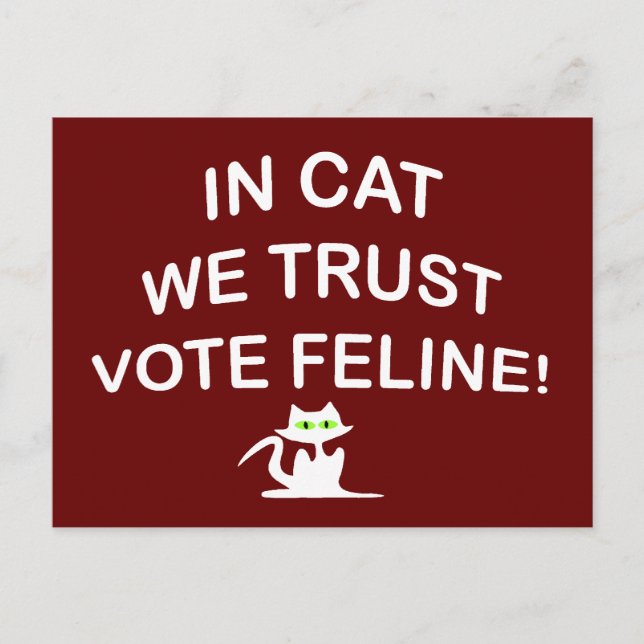 Postal Gato de votación con texto blanco (Anverso)
