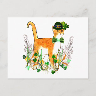 Postal Gato del Día de San Patricio