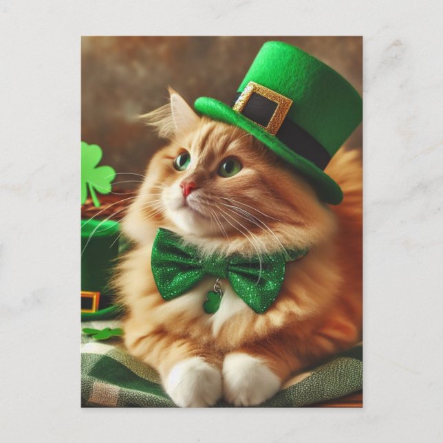 Postal Gato del Día del Santo Patrón (Anverso)