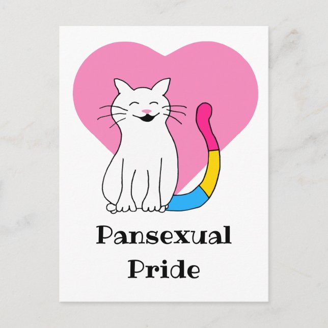 Postal Gato del Orgullo Pansexual (Anverso)