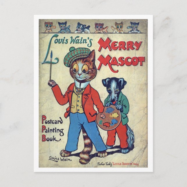 Postal Gato del pintor, Louis Wain (Anverso)