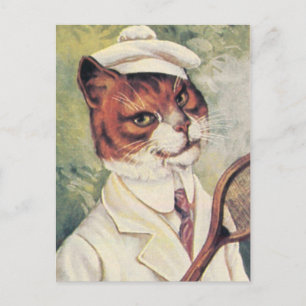 Postal Gato del tenis