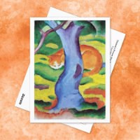Gato detrás de un árbol Franz Marc