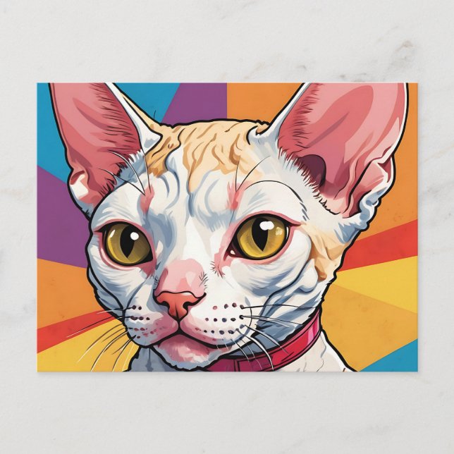 Postal Gato Devon Rex Antiguo (Anverso)