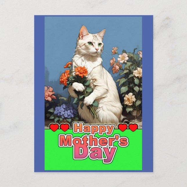 Postal gato Día de la Madre (Anverso)