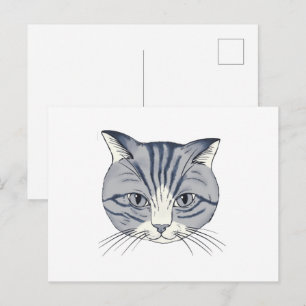 Postal Gato dibujado a mano