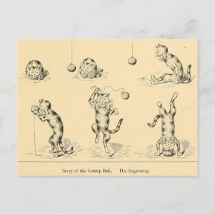 Postal Gato divertido de vintage