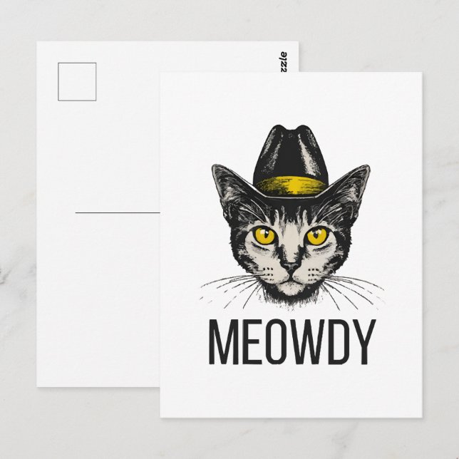 Postal Gato Divertido Miau (Anverso / Reverso)