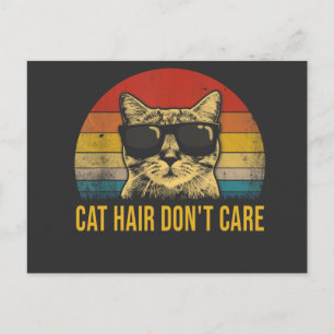 Postal Gato Divertido Pelo No Importa Para Amantes de Gat