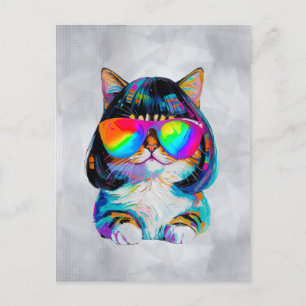 Postal Gato Divertido Pequeño y Lindo (Pintura No. 2)