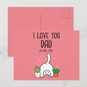 Postal Gato Divertido Te Amo Papá Un Montón