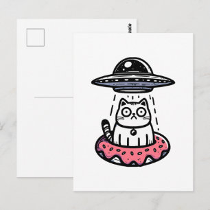 Postal Gato Donut OVNI