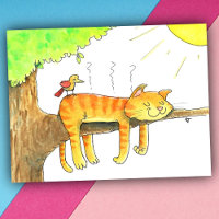 Gato durmiendo en el sol