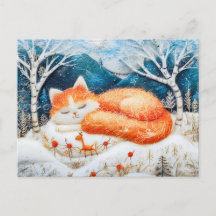 Gato durmiendo en un bosque de fantasía hecho en t