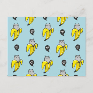 Postal Gato en banana