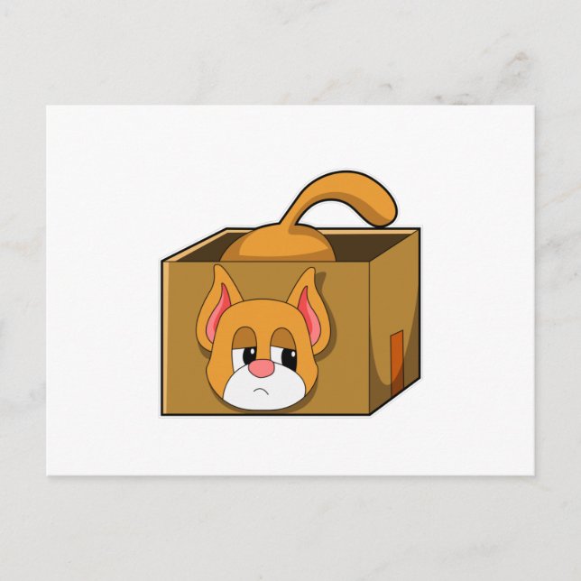 Postal Gato en caja (Anverso)