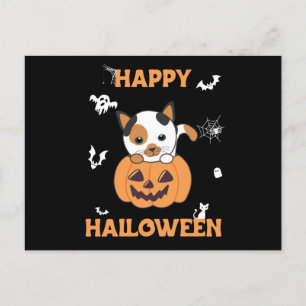 Postal Gato En Calabaza Gatos Dulces Feliz Halloween