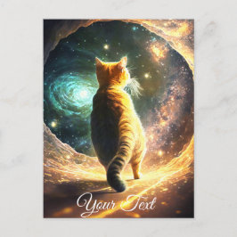 Postal Gato en el agujero espacial.