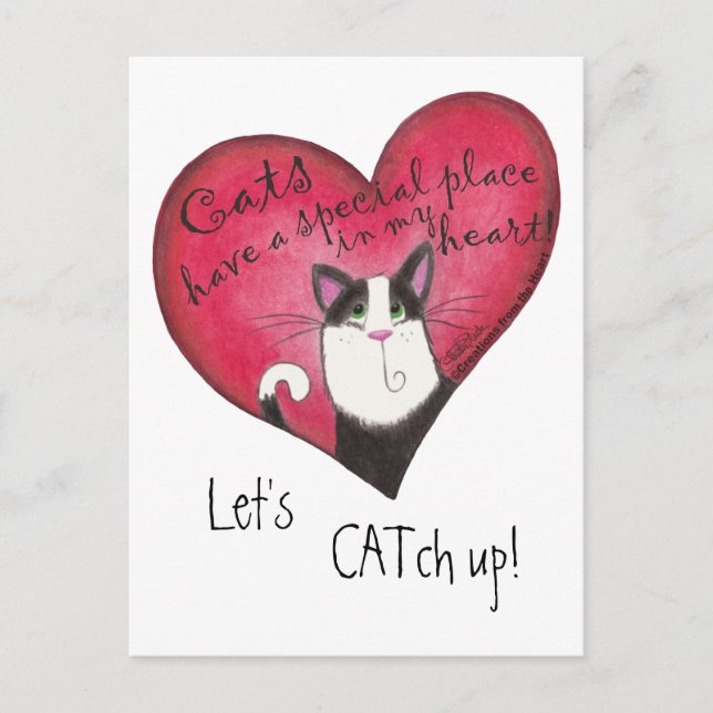 Postal Gato en el corazón (Anverso)