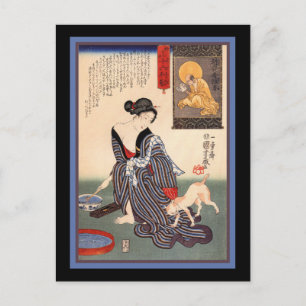 Postal Gato en el Kimono