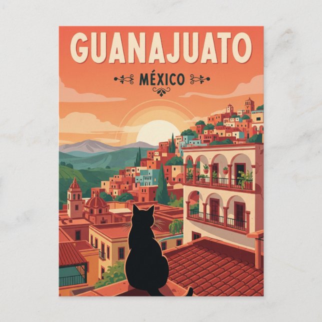 Postal Gato en Guanajuato México (Anverso)