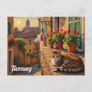 Postal Gato en la Italia toscana