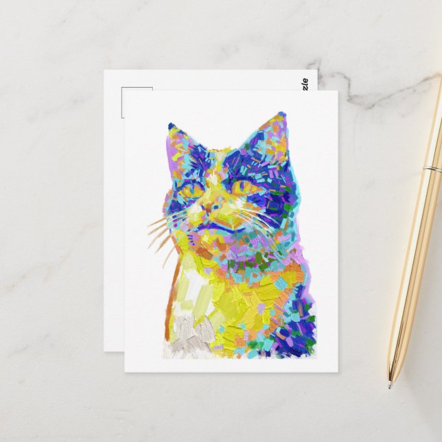 Postal Gato en la luz del sol (Anverso/Reverso In Situ)