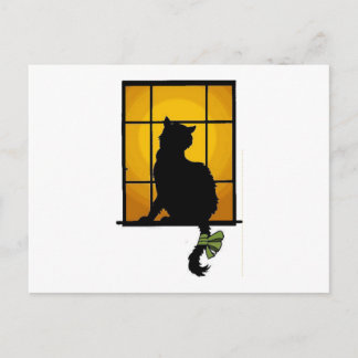 Postal Gato en la ventana