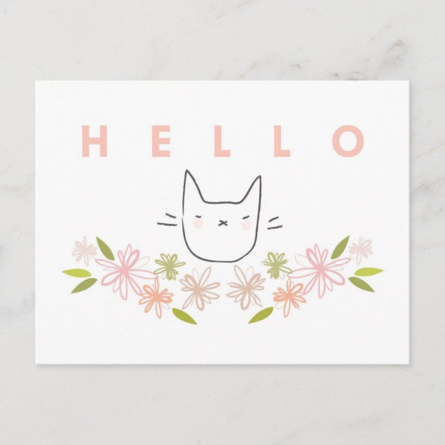 Postal Gato en los crisantemos (Anverso)