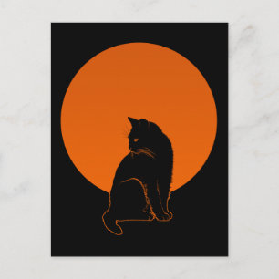 POSTAL GATO EN LUZ DE LUNA